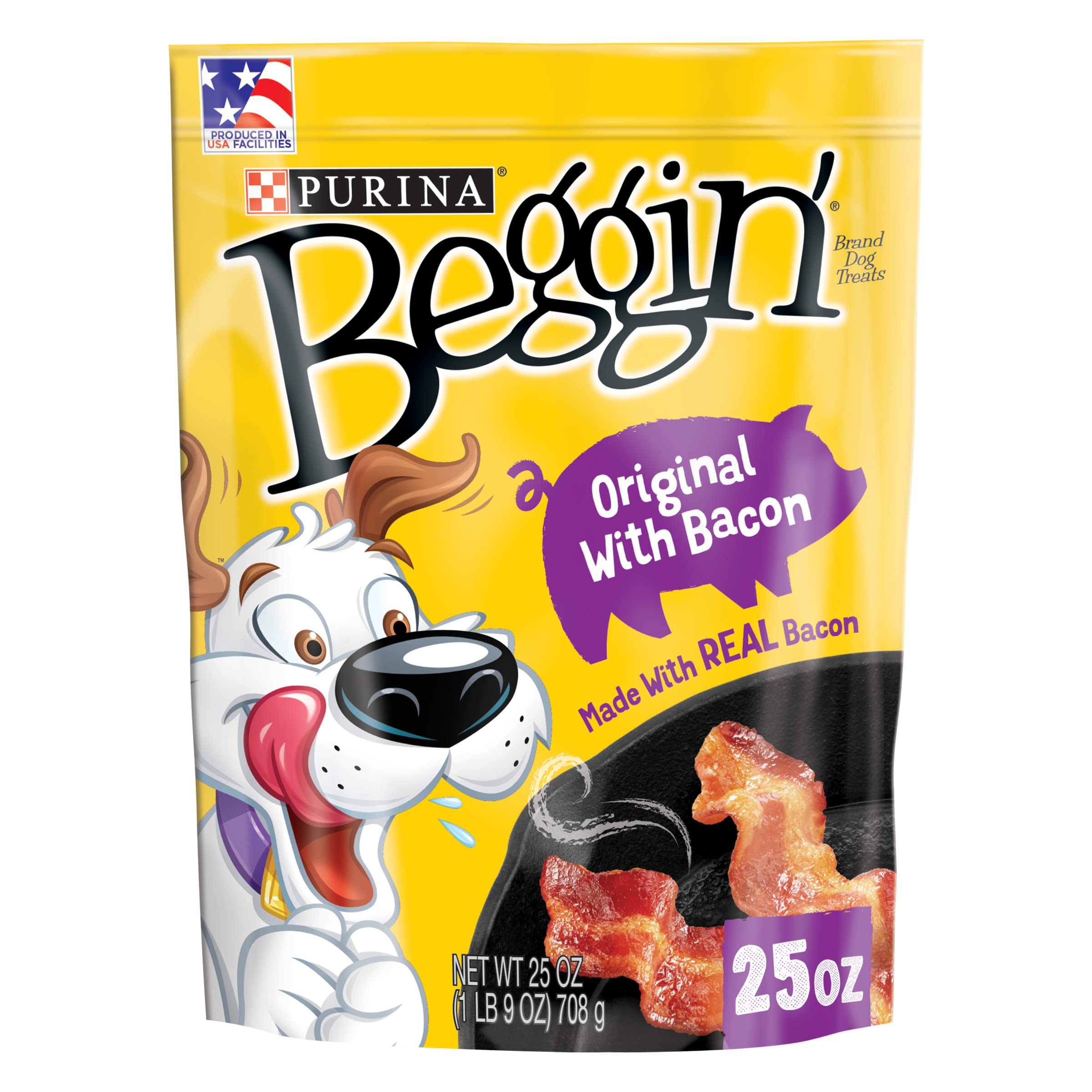 Purina Beggin' Strips Original bacon en tiras, sabor tentador para perros.