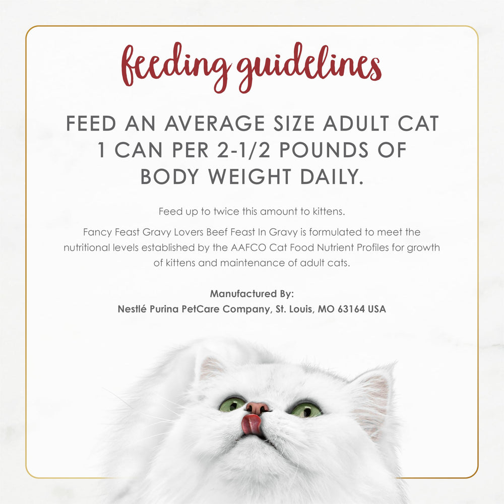 Purina Fancy Feast, etiqueta nutricional clara, ayuda a planificar la dieta.