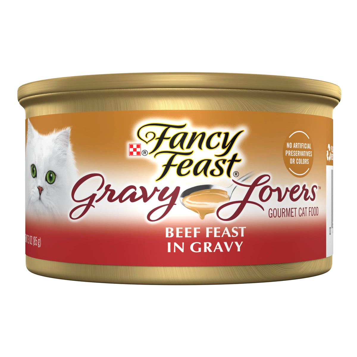 Purina Fancy Feast, lata con carne sabrosa, ideal para la alimentación diaria.