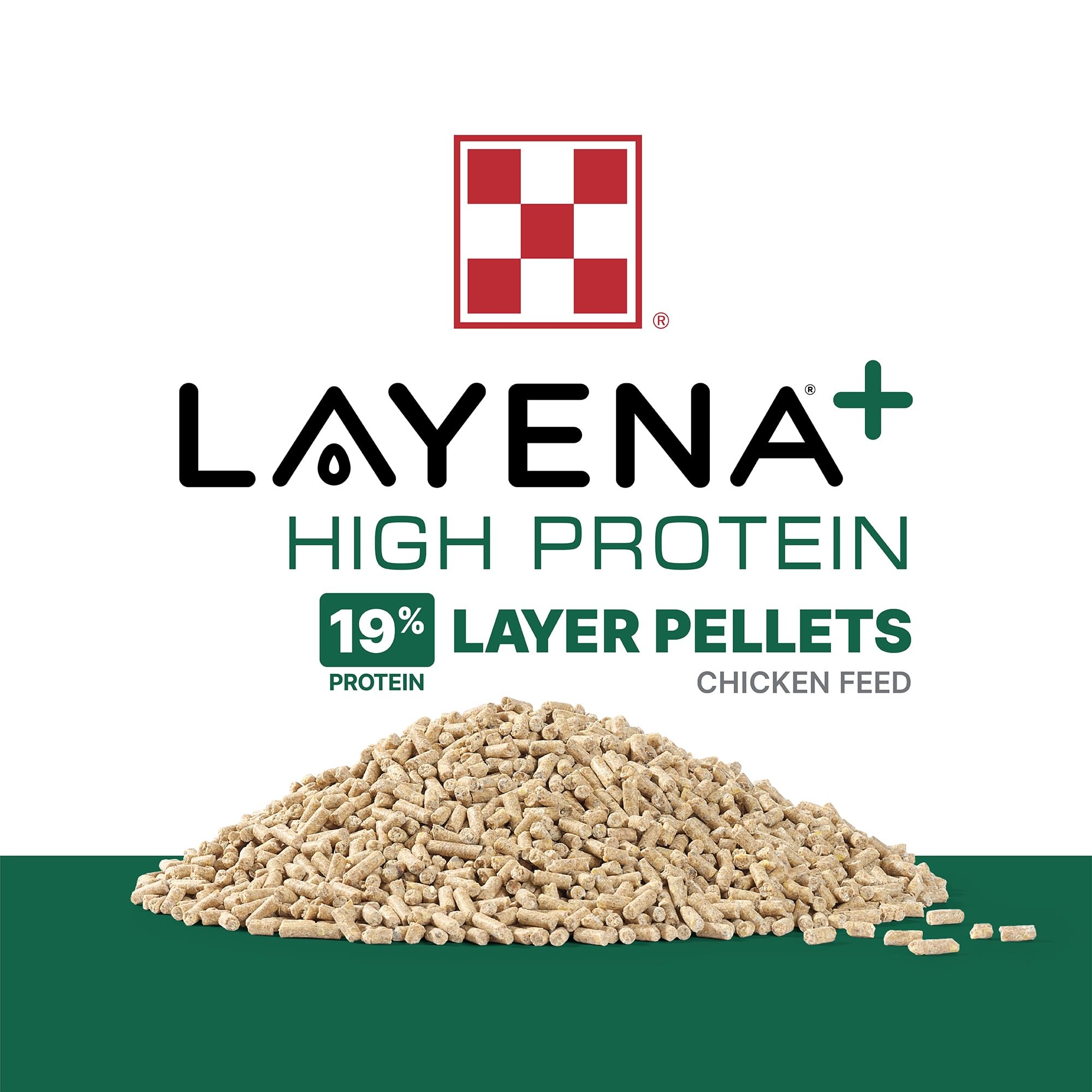 Purina Layena larvas integradas en granulado para consumo natural.
