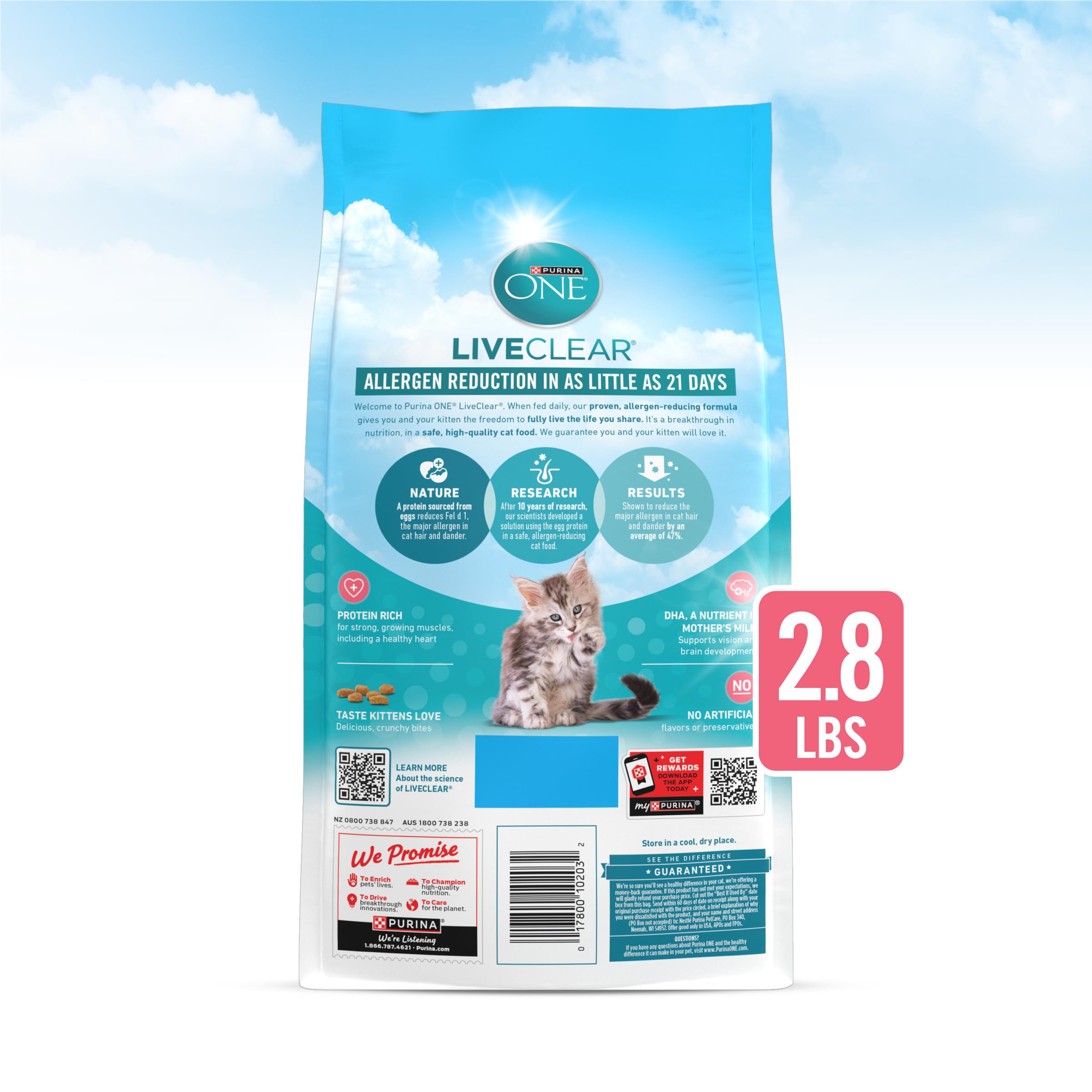 Purina ONE LiveClear carbohidratos para energía y absorción de nutrientes