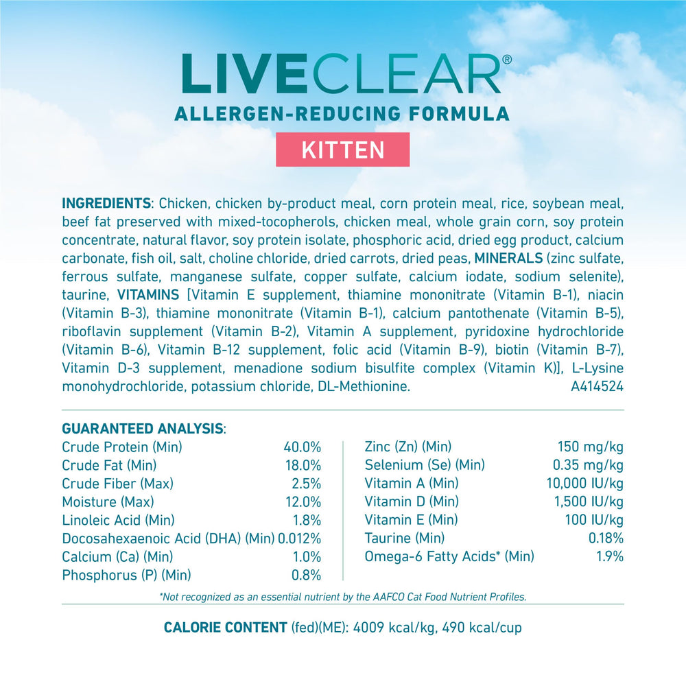 Purina ONE LiveClear pollo real como primer ingrediente, sabor que encanta