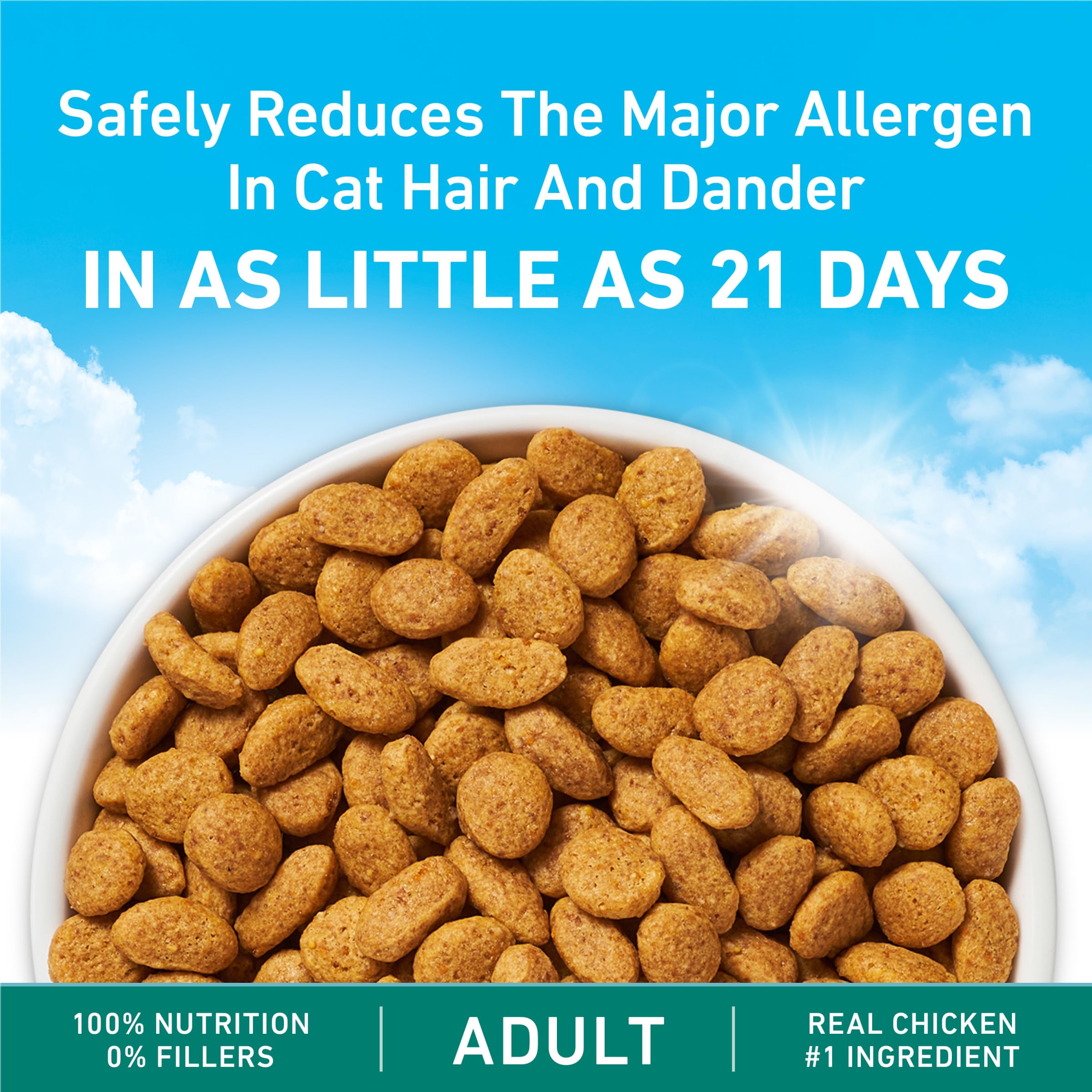 Purina ONE LiveClear, croquetas digestibles para gatos adultos y energía diaria.