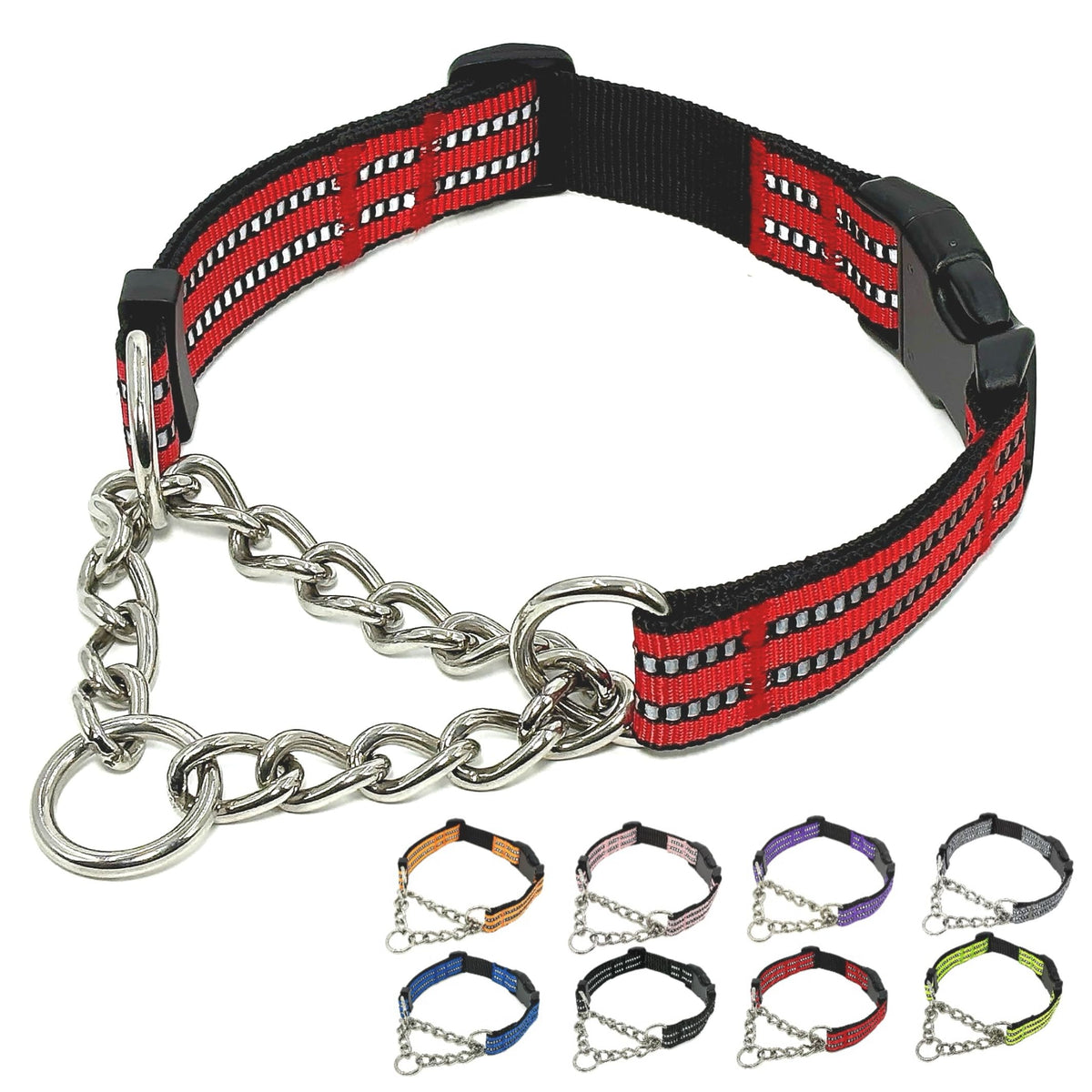 PUROAYET collar martingale con cadena de acero inoxidable para mayor seguridad.