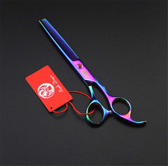 Purple Dragon tijeras curva arriba 7 pulgadas para contornos faciales