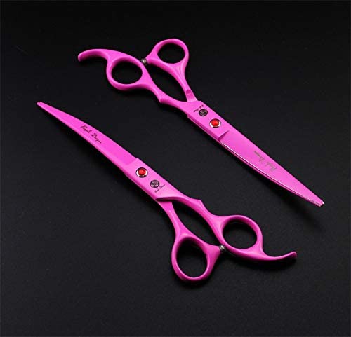 Tijeras desbaste Purple Dragon con filo afinado para pelaje grueso.