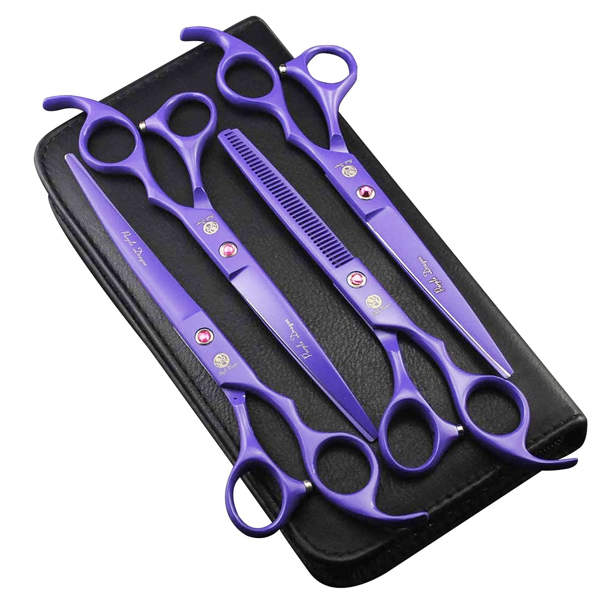 Purple Dragon conjunto completo de tijeras profesionales para mascotas, 7 pulgadas