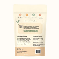 Masticables de pavo Purposeful Pup, textura aireada para premios durante paseos.