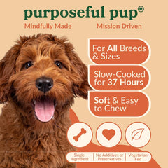 Purposeful Pup premia el entrenamiento con sabor sabroso y práctico.
