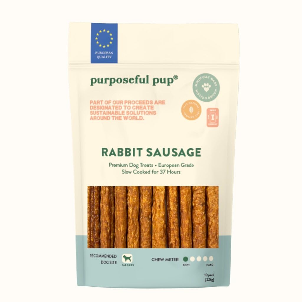 Purposeful Pup salchicha de conejo, recompensa ideal para entrenamiento.