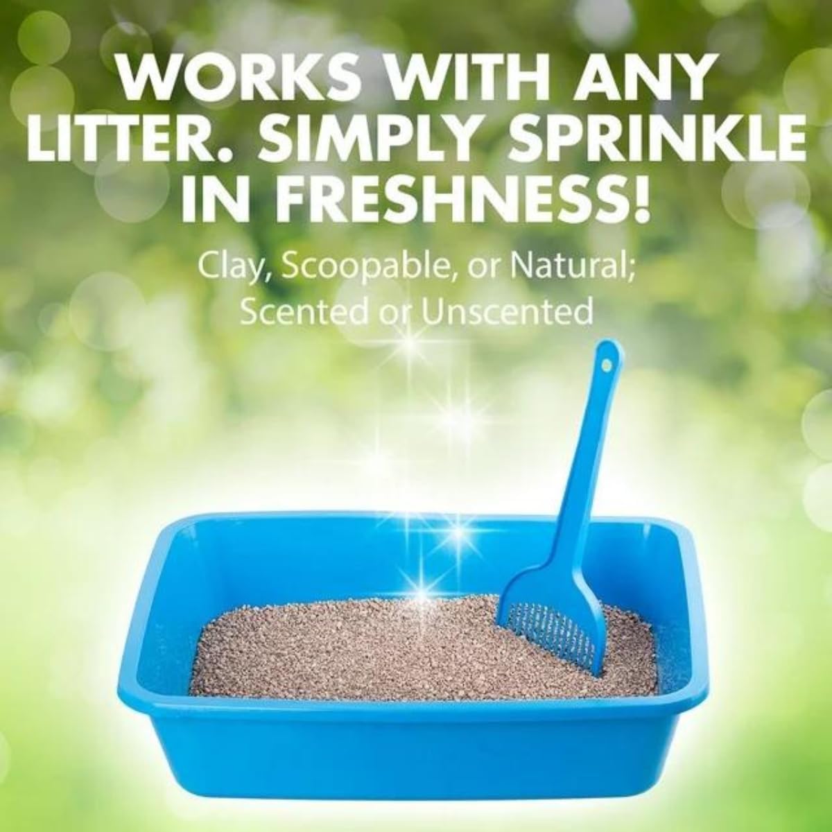 Purpur desodorizante para arena compatible con arcilla, natural.