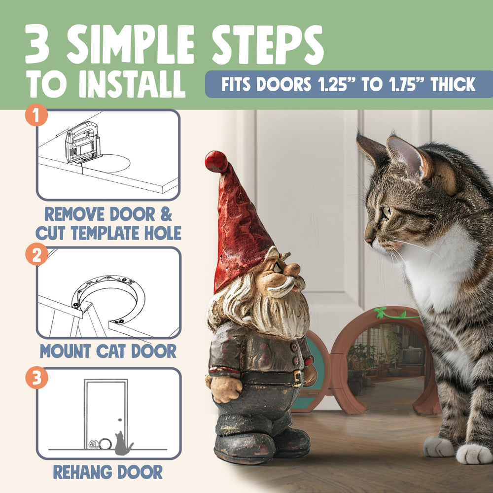 Purrfect Portal, puerta para gatos de hasta 20 libras, cómodo.