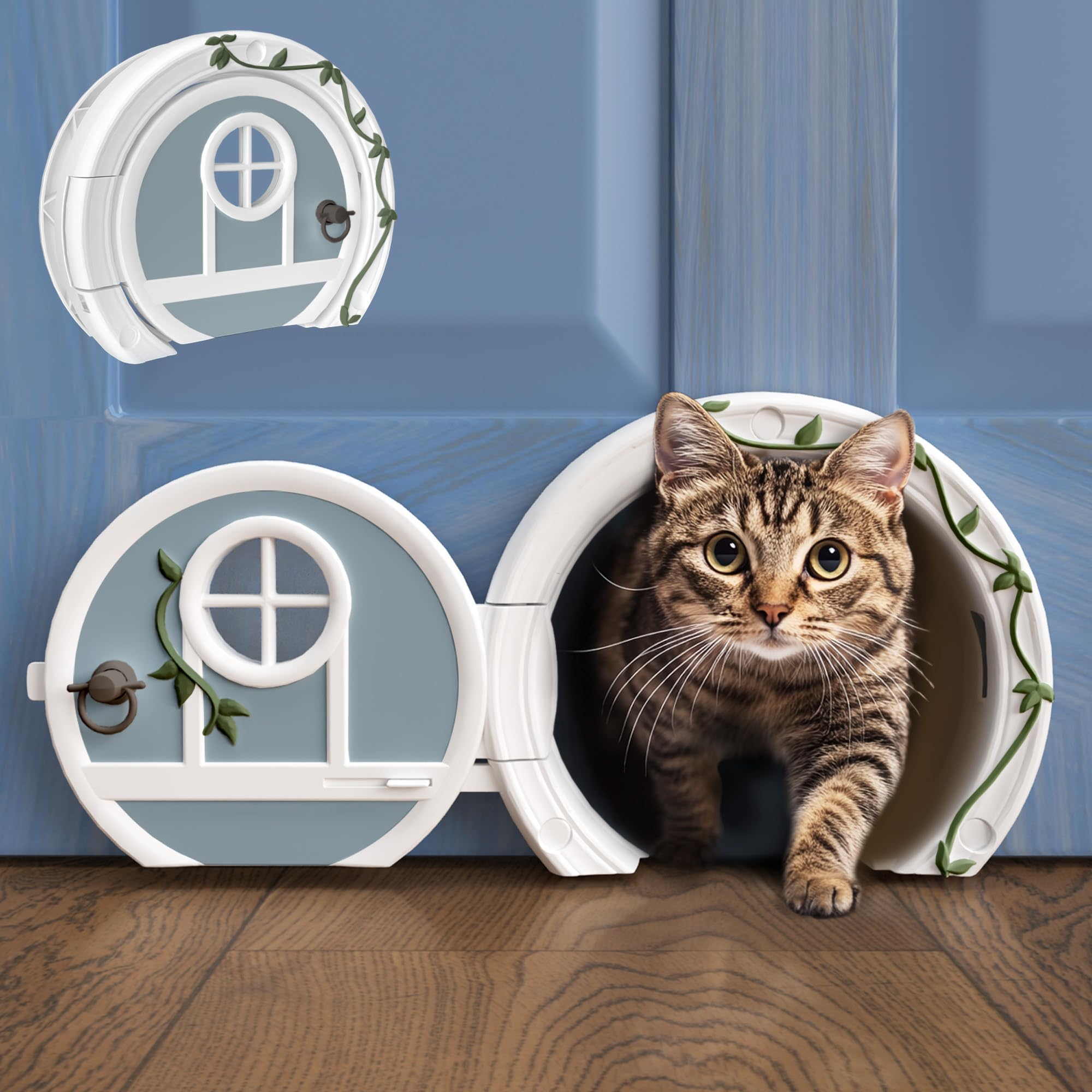 Purrfect Portal Gnome: diseño de gnomo para puertas, estética encantadora y útil para gatos