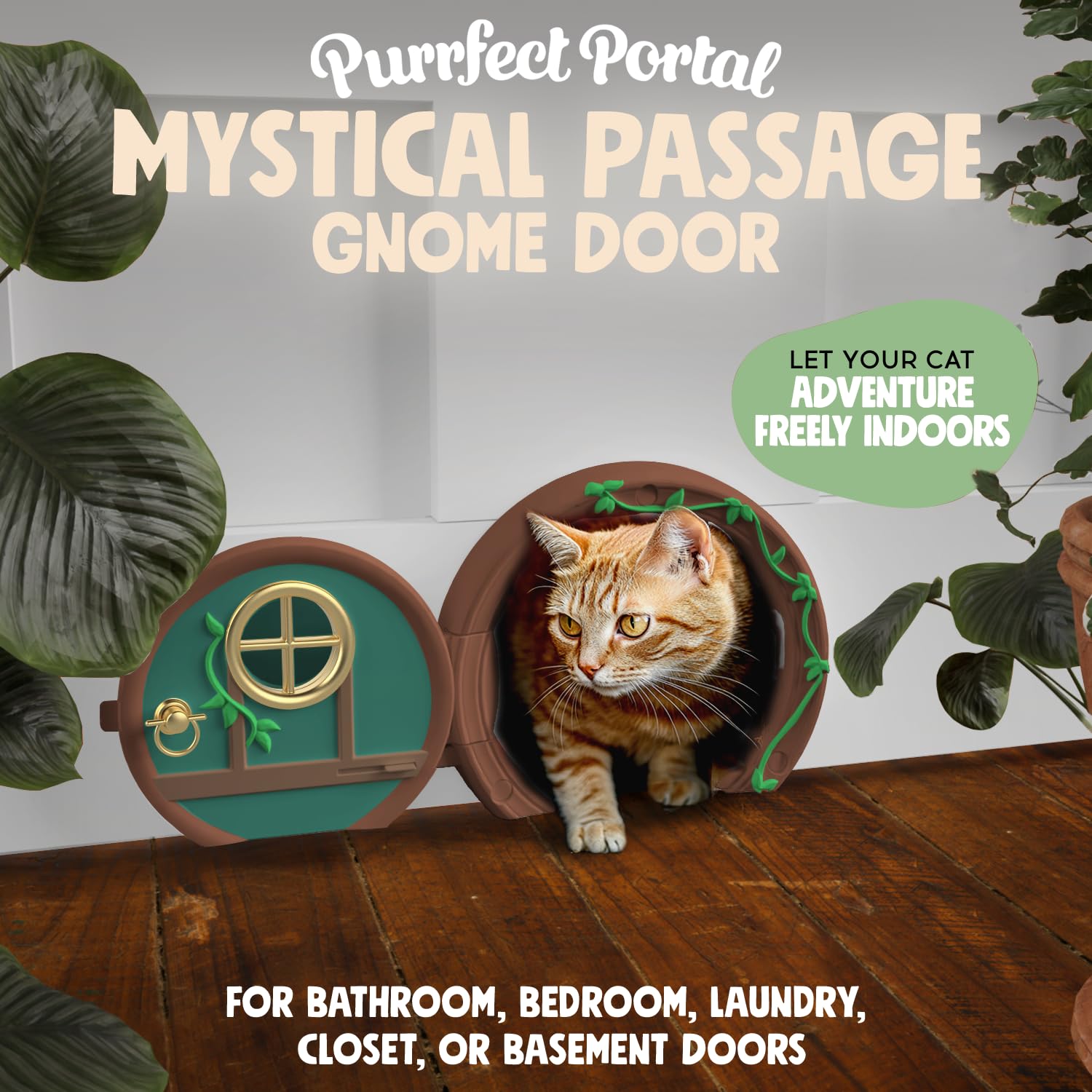 Purrfect Portal, kit de instalación fácil para puerta interior.