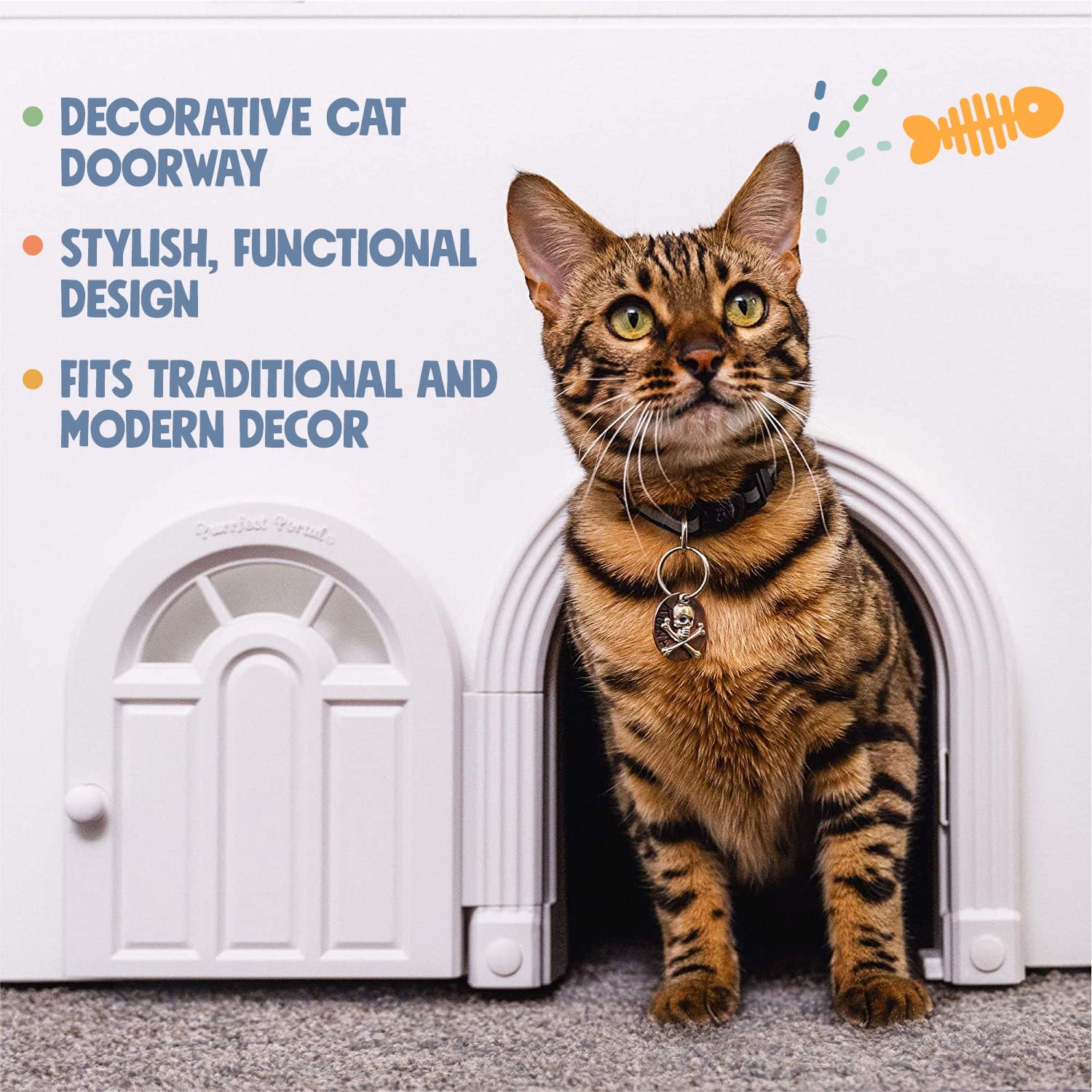 Diseño amplio para gatos de hasta 20 lb