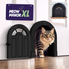 Meow Manor de Purrfect Portal: puerta extragrande para gatos, hasta 30 libras