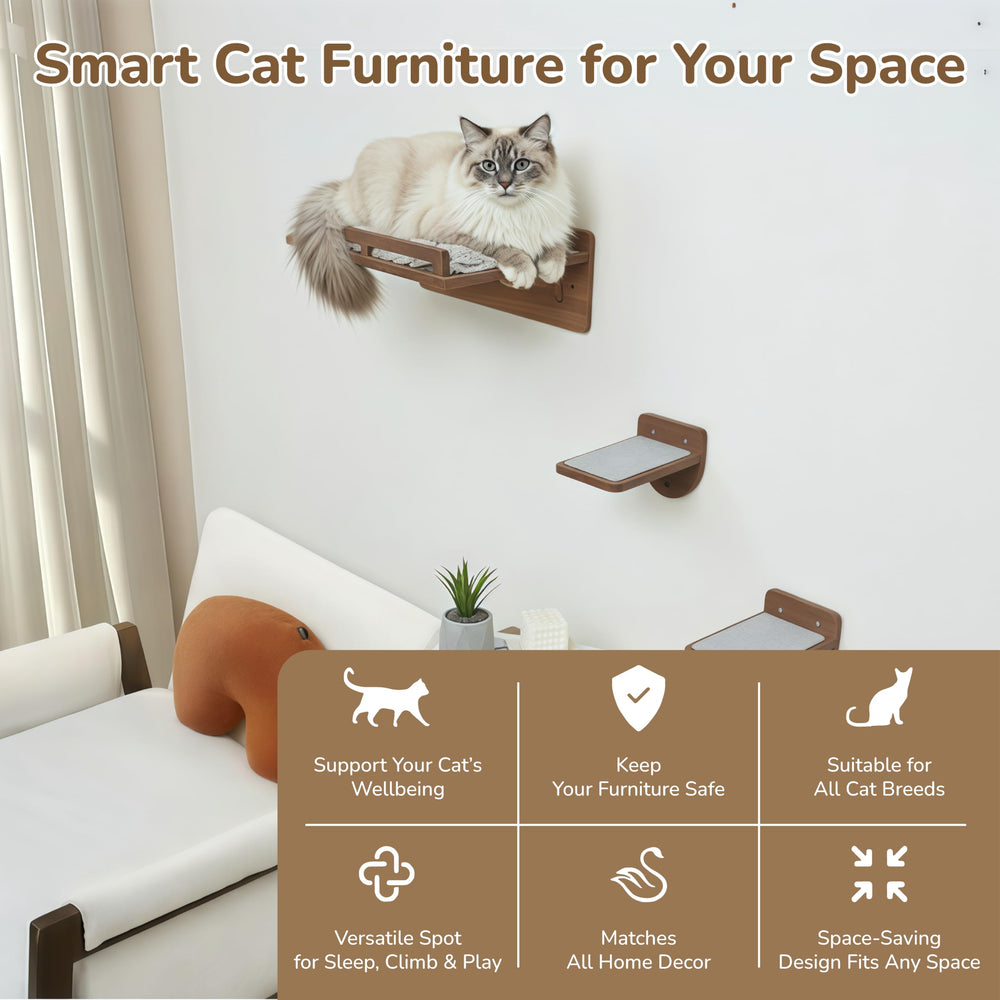 PURRHOUSE ahorro de espacio con estantes para gato.