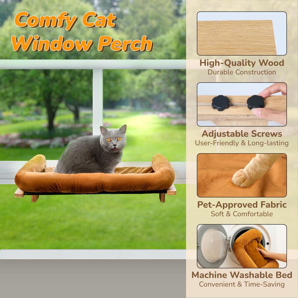 PURRHOUSE: Marco metálico y base de madera robusta para soporte.