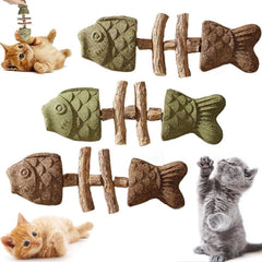 juguete purrident hueso-pez con catnip para limpieza dental suave