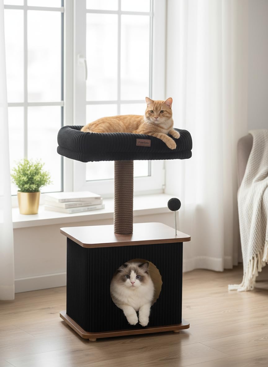 Purrlato base estable garantiza seguridad durante juego y descanso