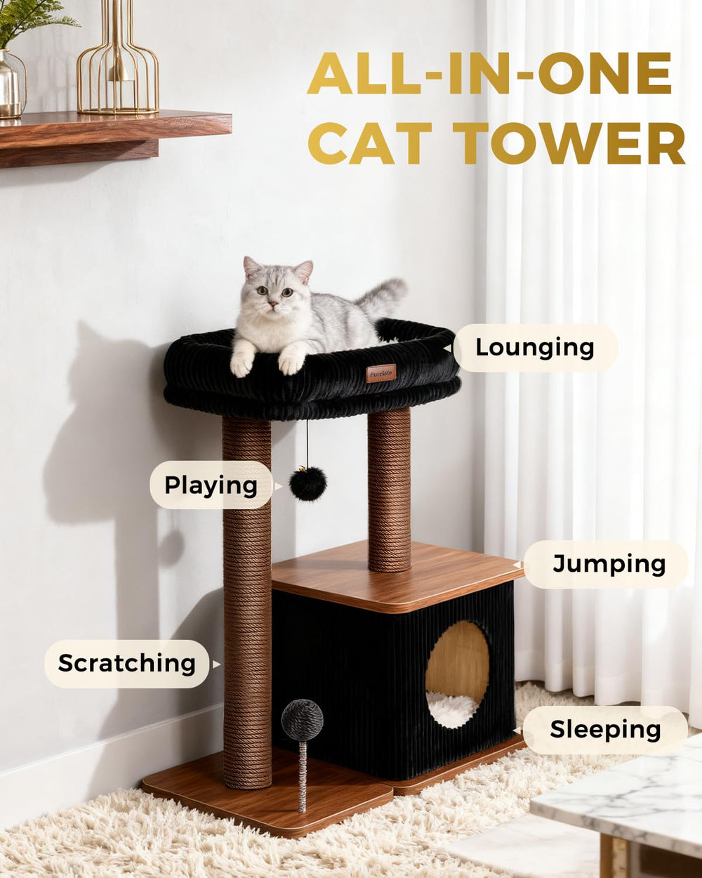 Postes de sisal de Purrlato para afilar uñas y proteger muebles del desgaste
