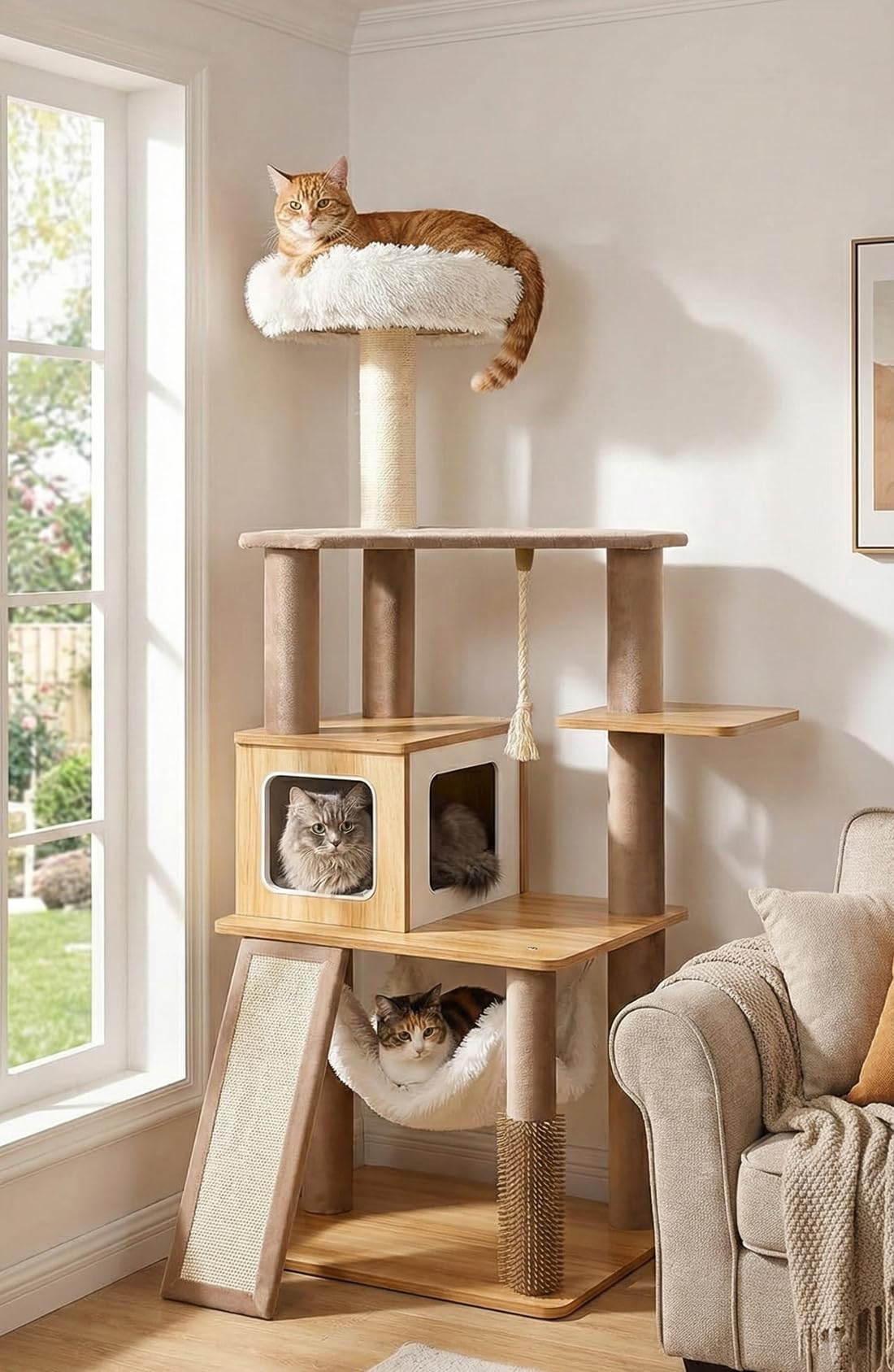 Purrlato condo-gato cubierto: refugio privado para dormir con privacidad.