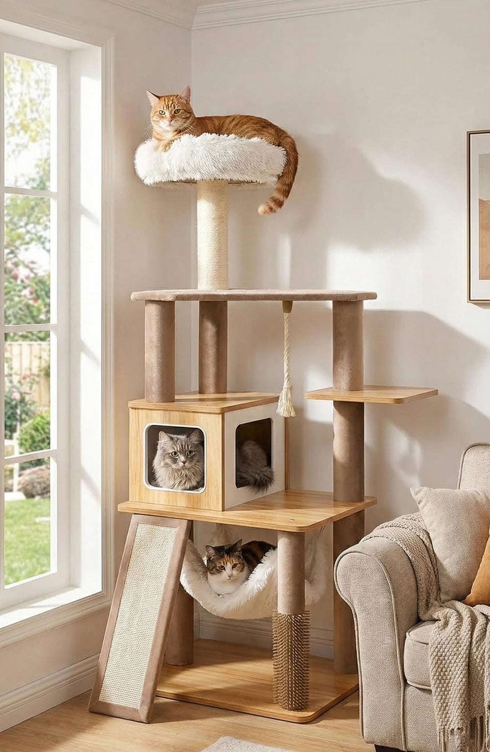 Purrlato condo-gato cubierto: refugio privado para dormir con privacidad.