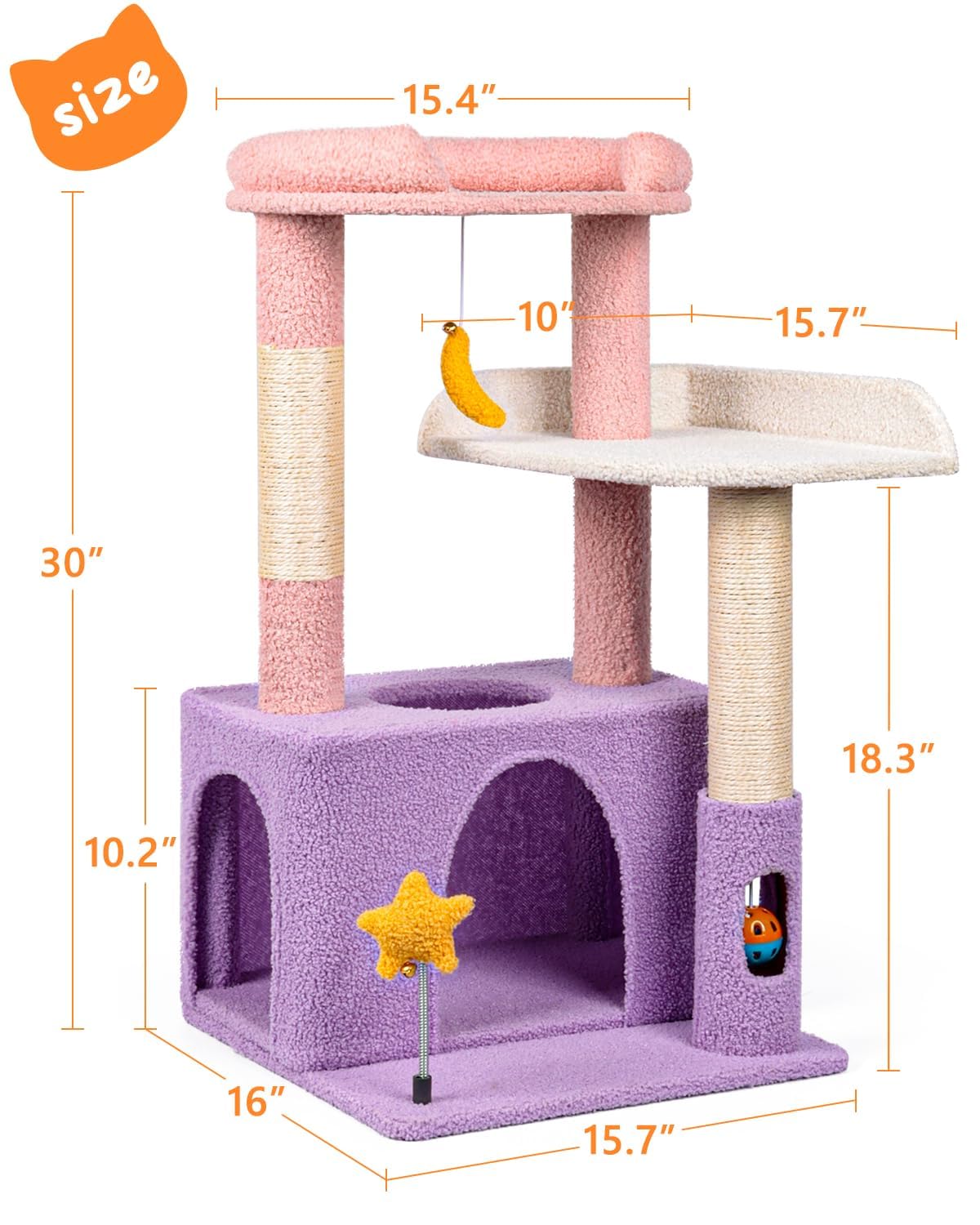 Bola colgante de Purrlato para juego interactivo.