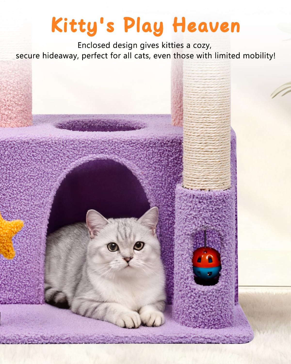 Hamaca de la torre Purrlato: refugio suave para gatos.