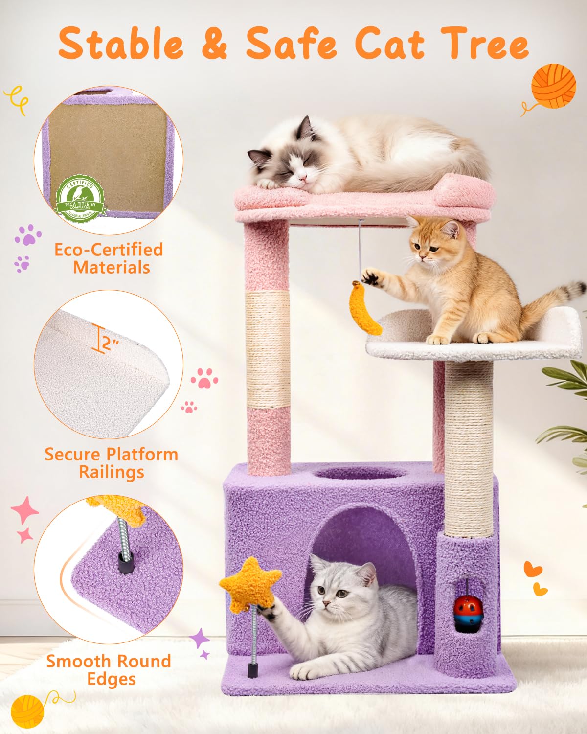 Postes con sisal de Purrlato para rascar y proteger muebles.