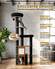 Purrlato torre gatos, rascador de sisal y postes fuertes para desgaste prolongado.