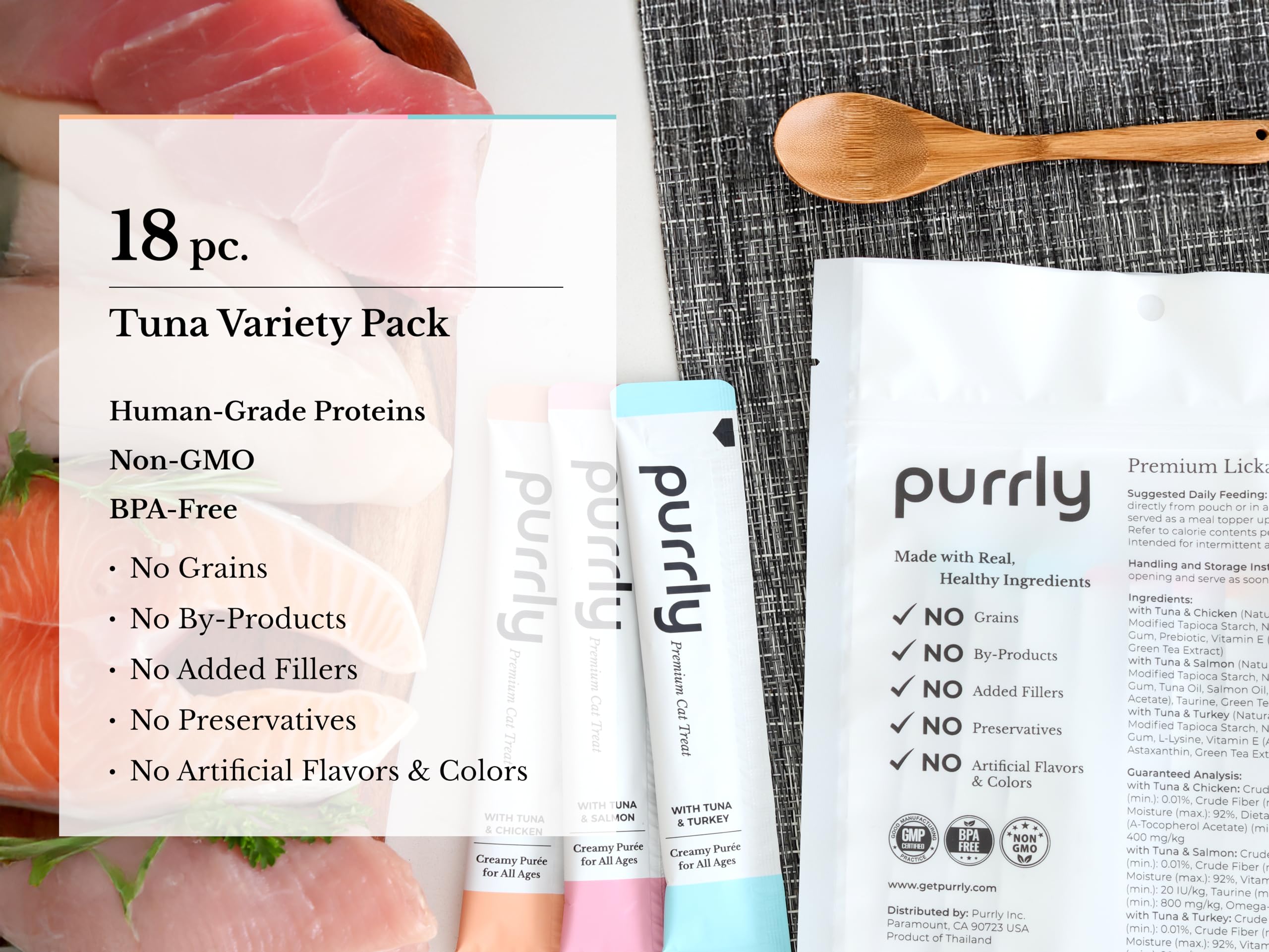 Purrly ingredientes limpios sin colorantes ni conservantes