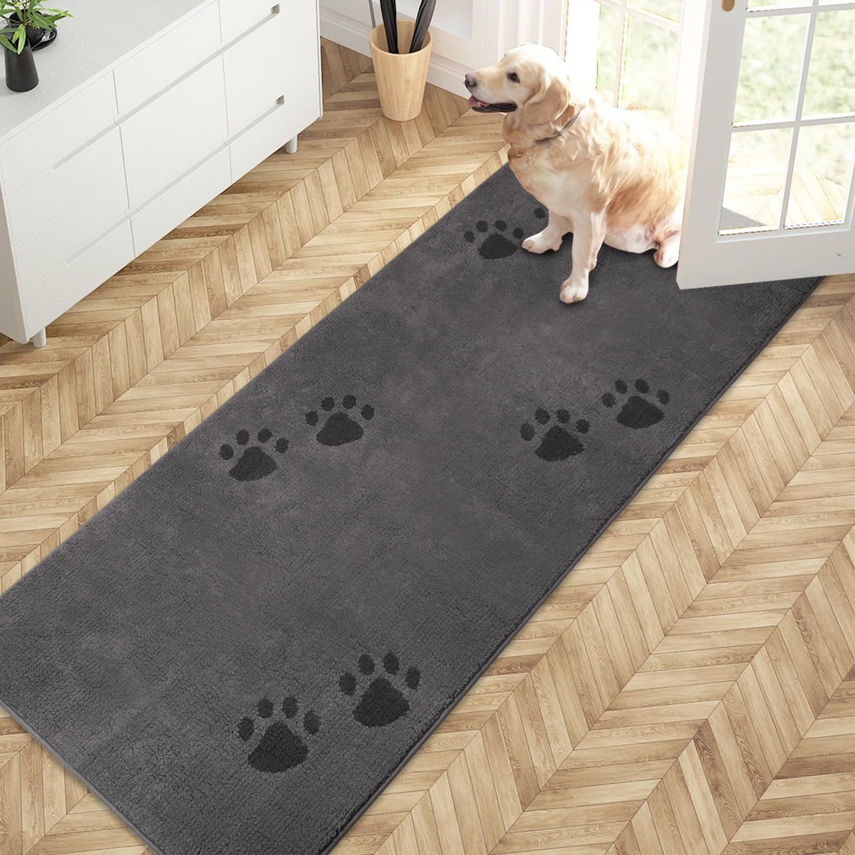 PURRUGS alfombrilla de entrada con trampa de suciedad para zapatos mojados, mantiene pisos limpios