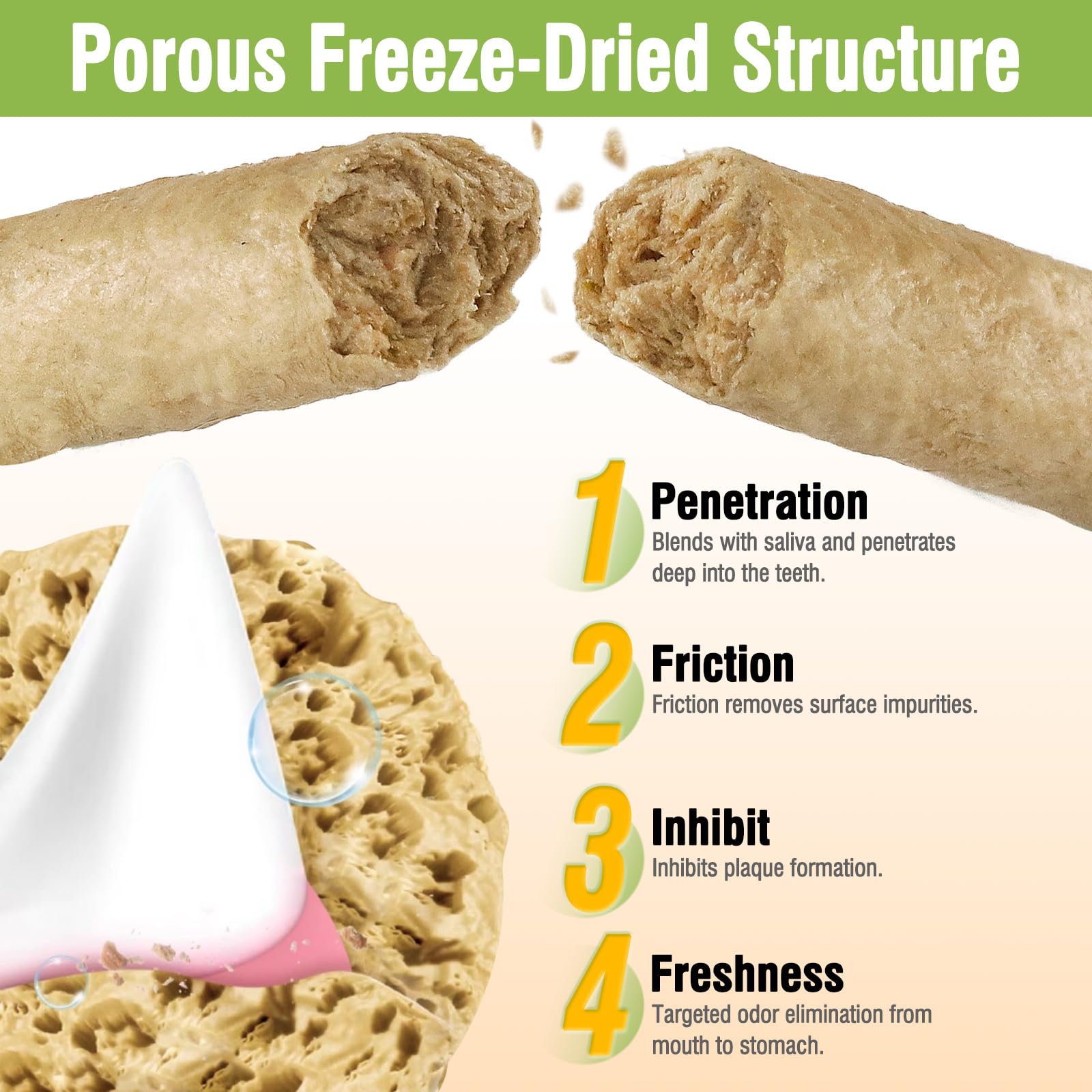 Puxulyiz, limpieza dental natural para gatos durante la merienda.