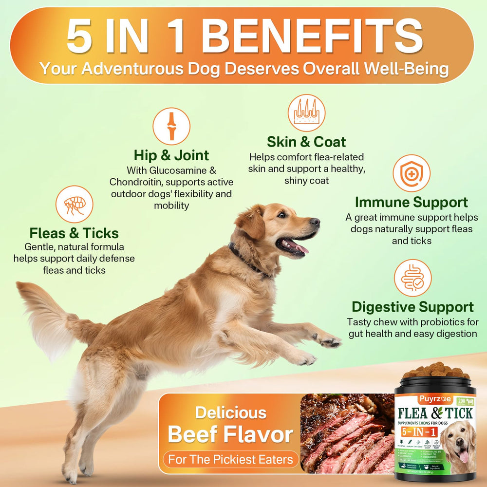 Puyrzoe tabletas masticables para perro, uso diario fácil.