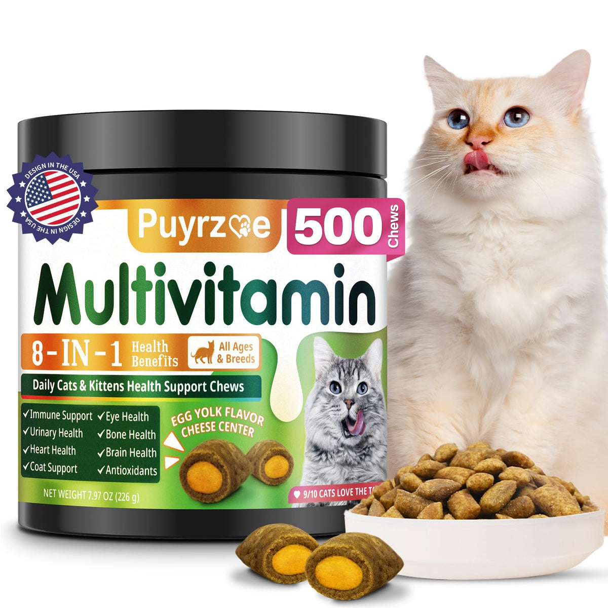 Puyrzoe multivitamínico para gatos: botella de golosinas.