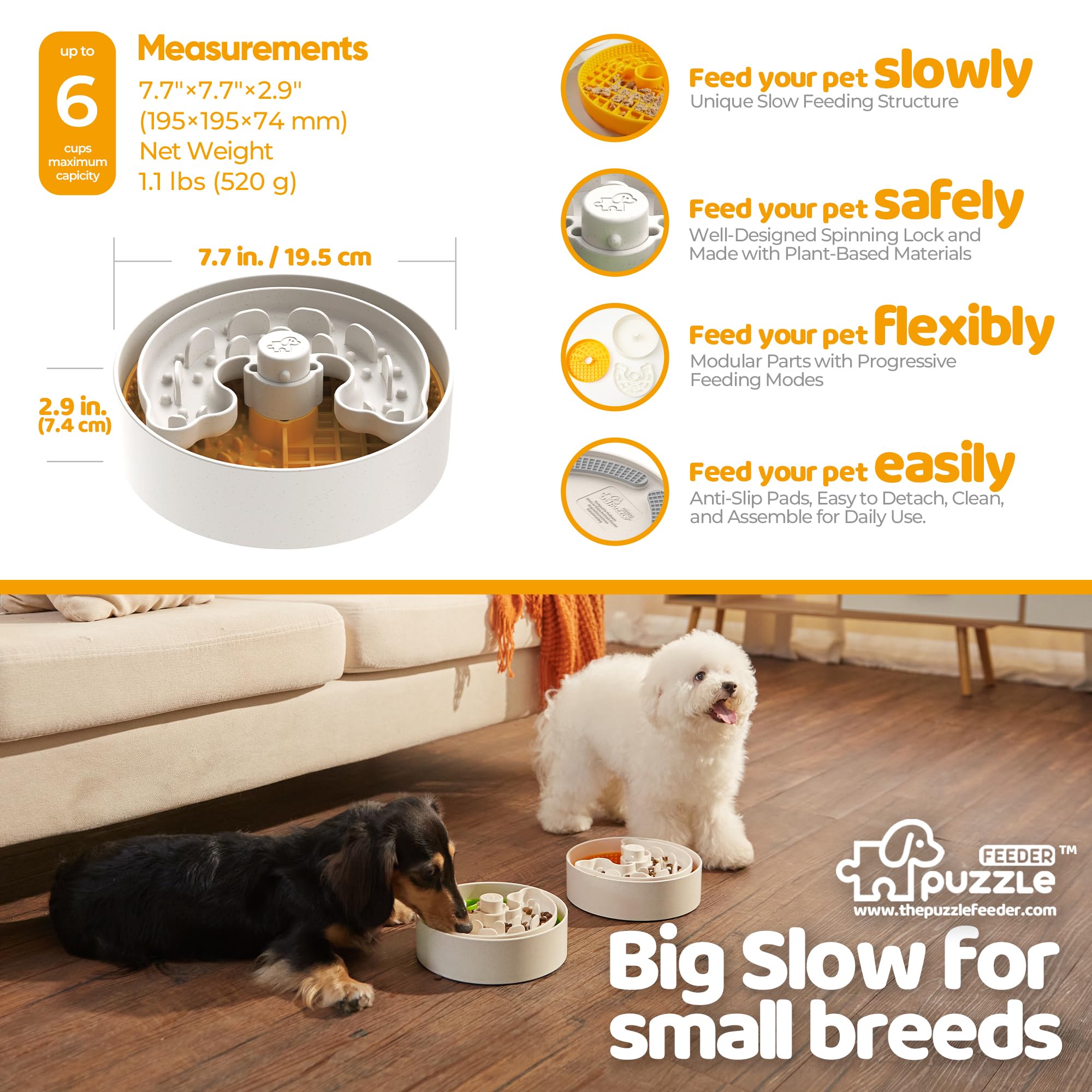 Puzzle Feeder uso para perros pequeños, ideal para razas pequeñas