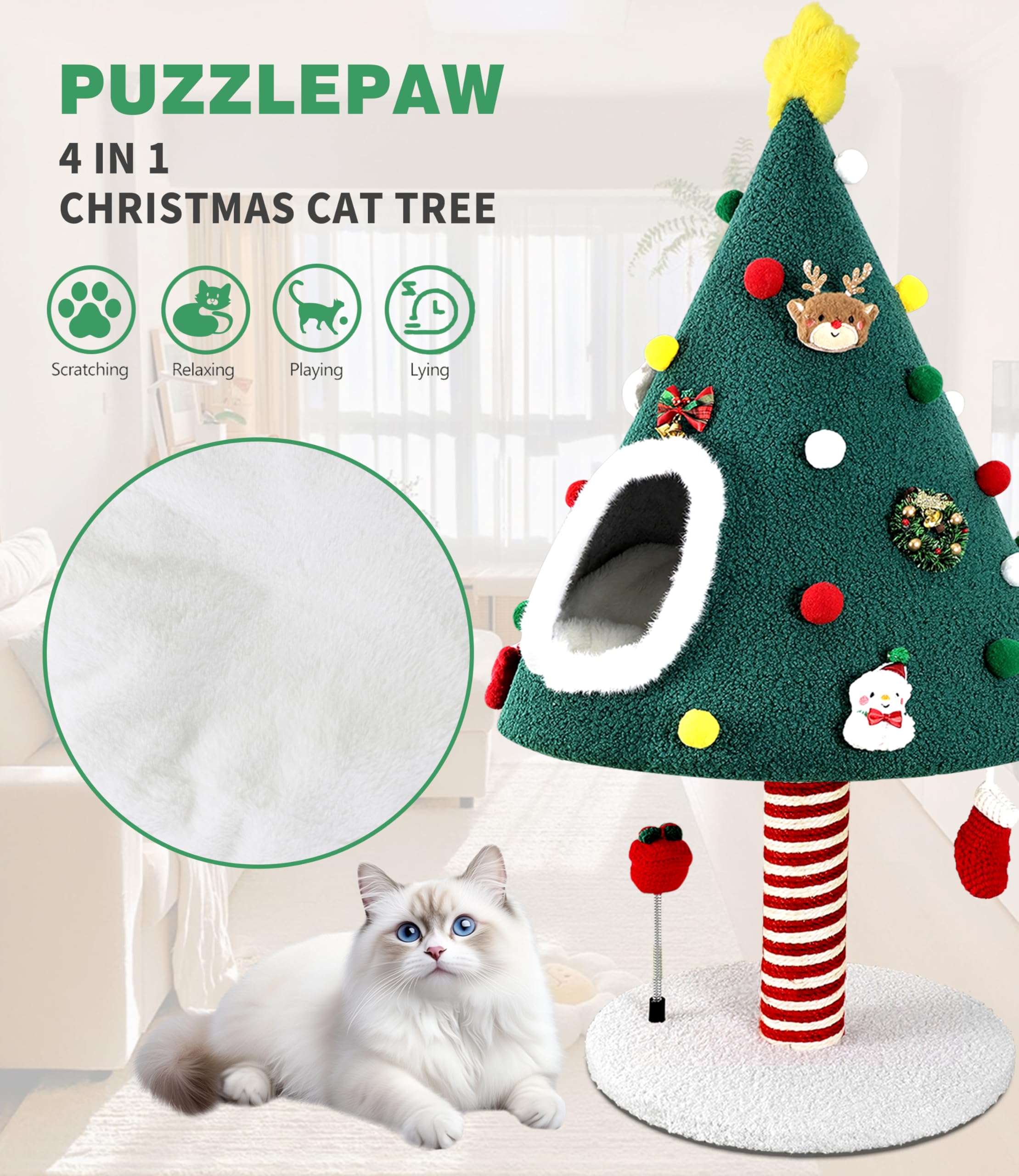 PuzzlePaw juguetes navideños colgantes para juego interactivo