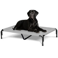 PVY cama elevada para exteriores en gris, ideal para perros grandes