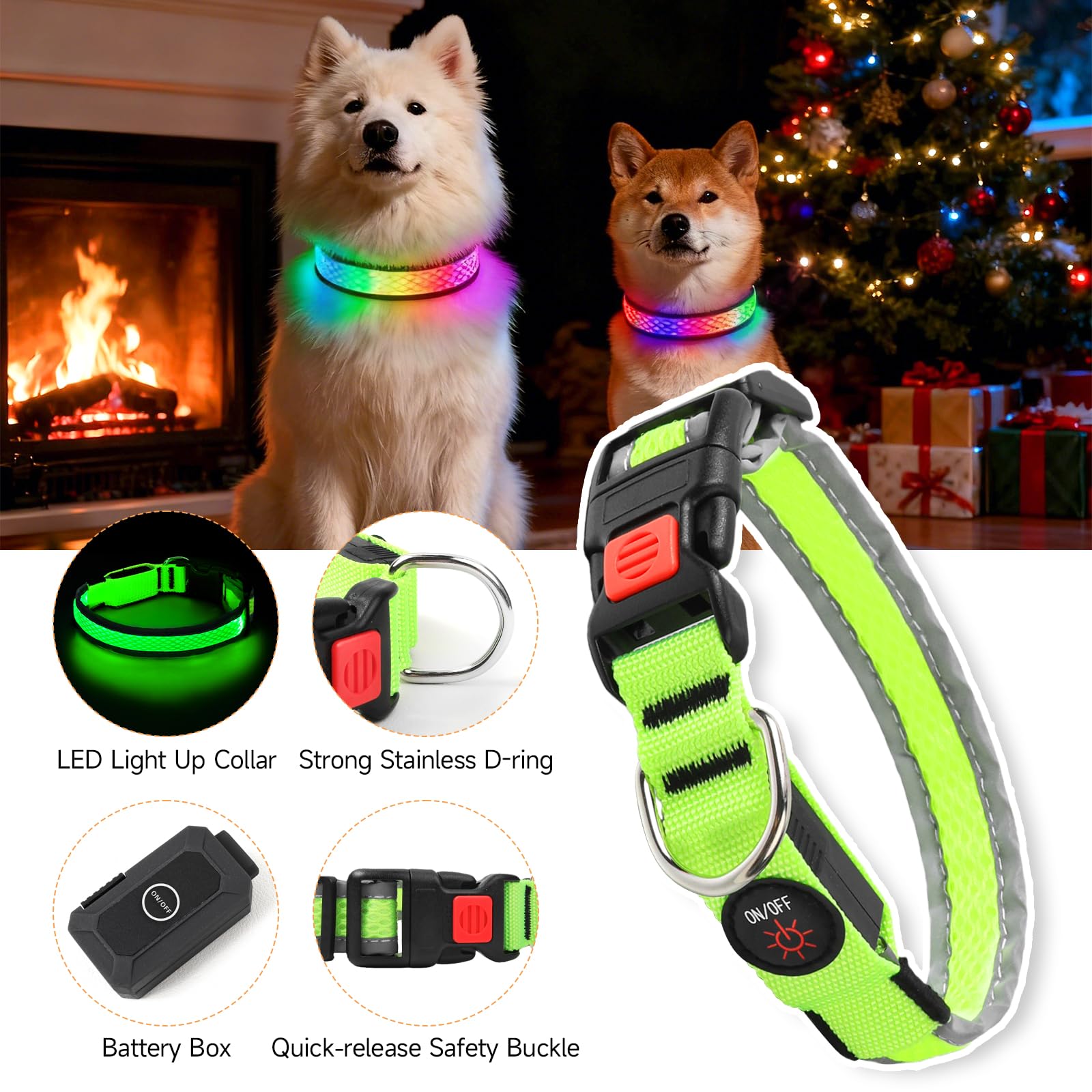 PWOD collar LED brillo intenso para caminar de noche sin perderse