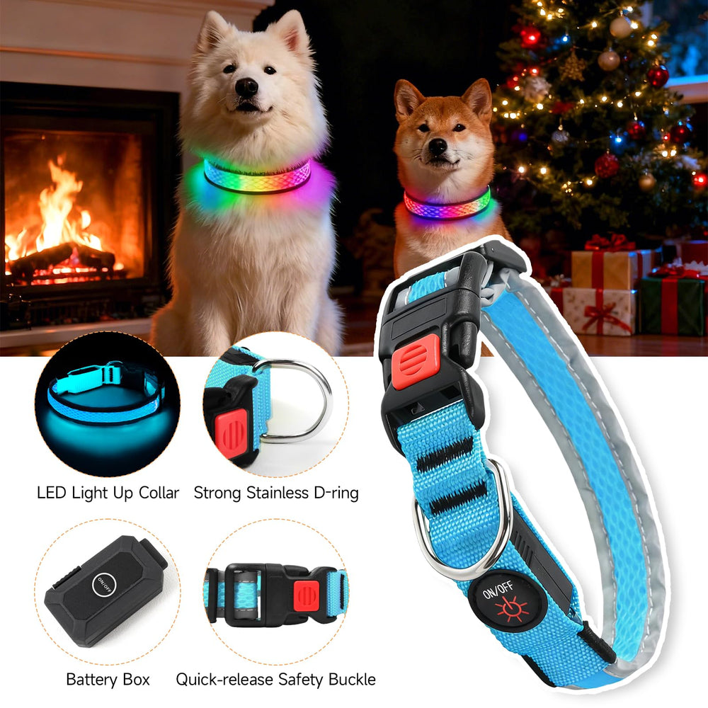 Collar PWOD LED naranja ideal para perros activos.