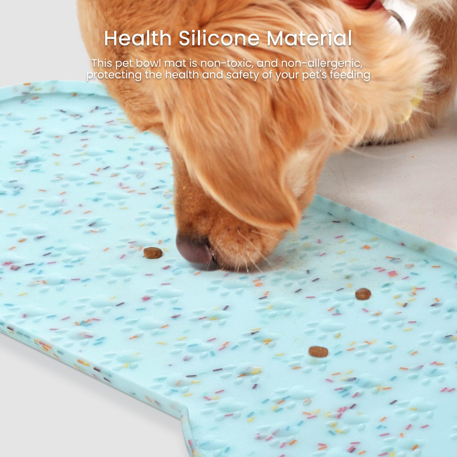 PWTAA tamaño mediano para perros y gatos, cabe dos cuencos.