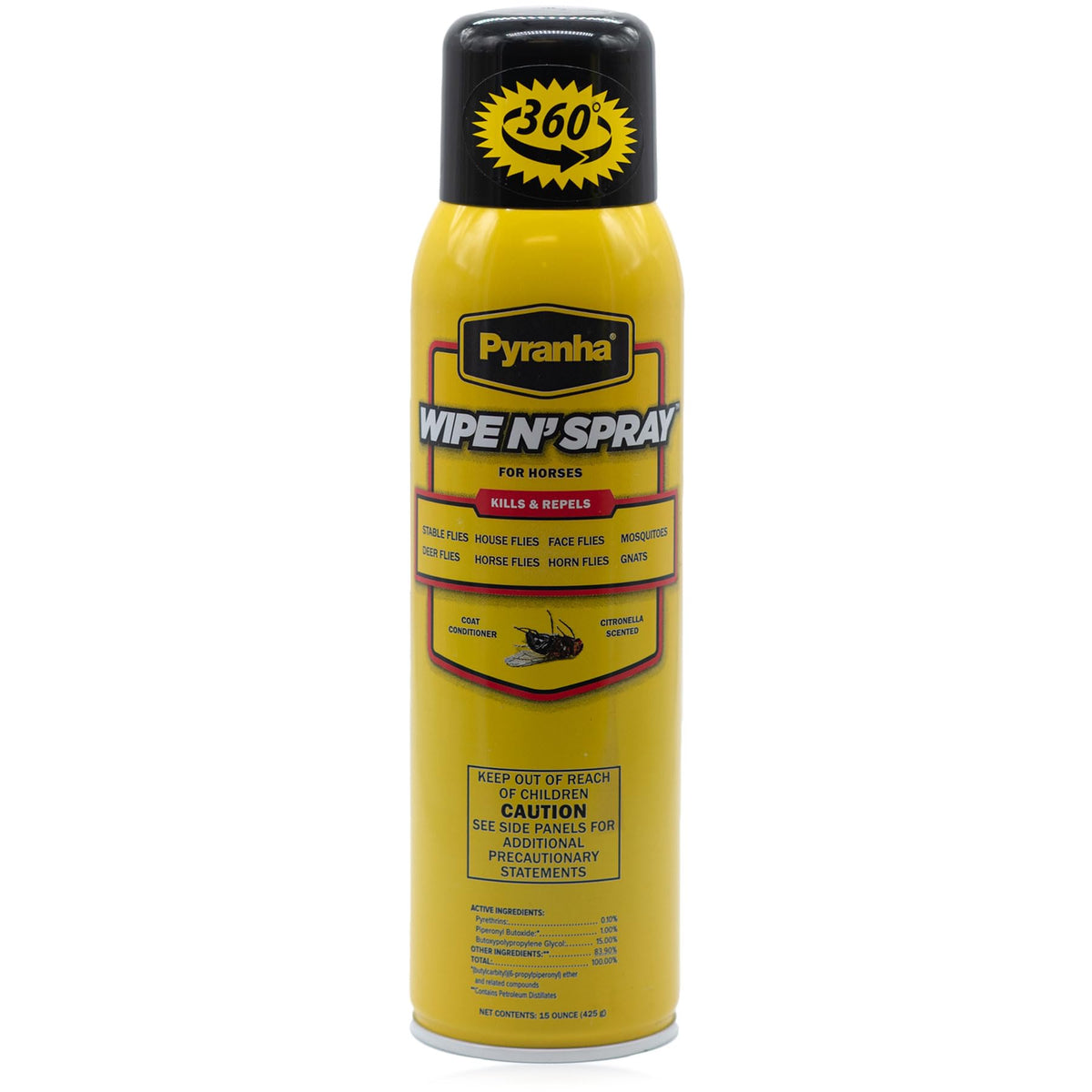 Pyranha Wipe N' Spray para caballos, aplicacion-caballo, protección duradera contra moscas