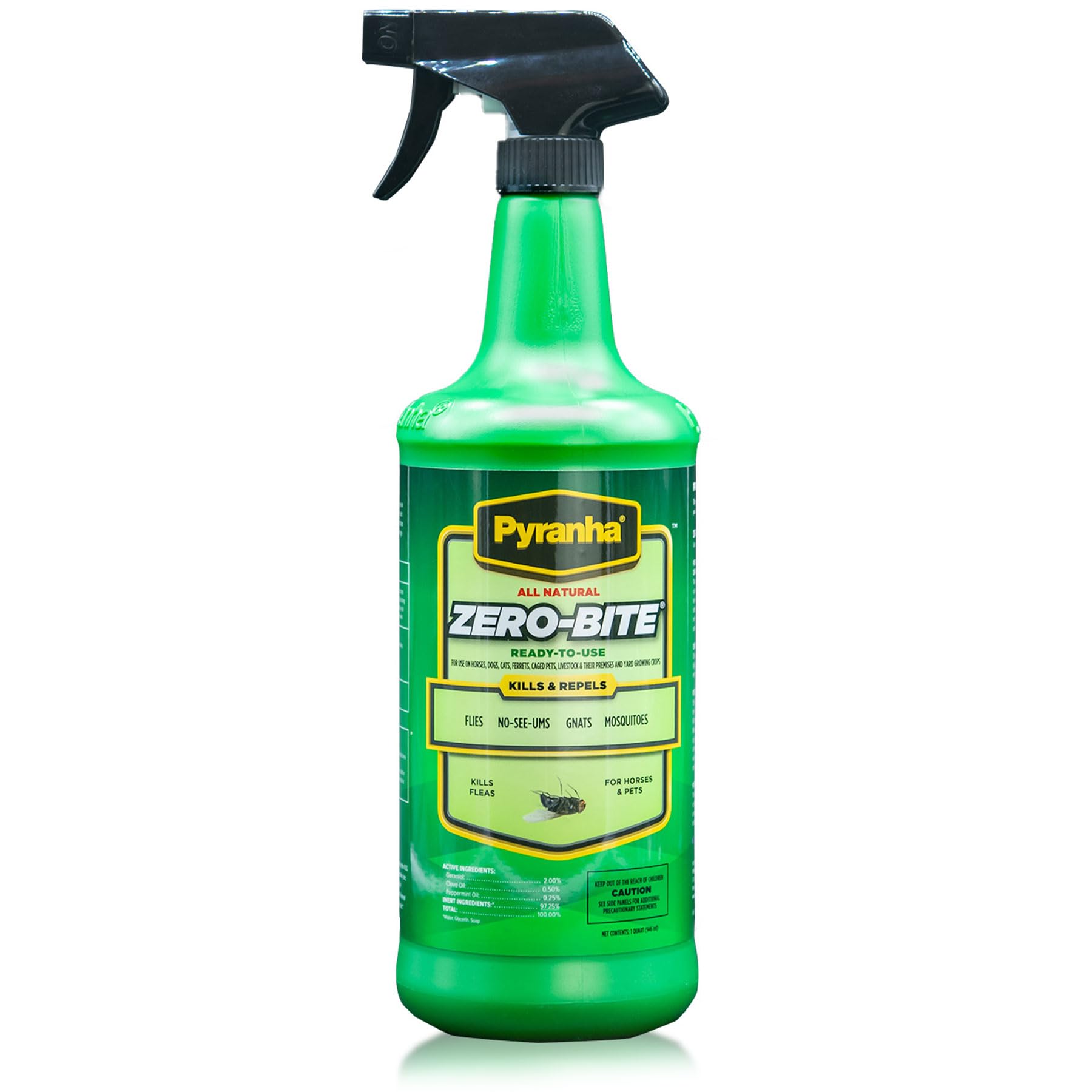 Pyranha Zero-Bite, botella para aplicación fácil en exteriores.