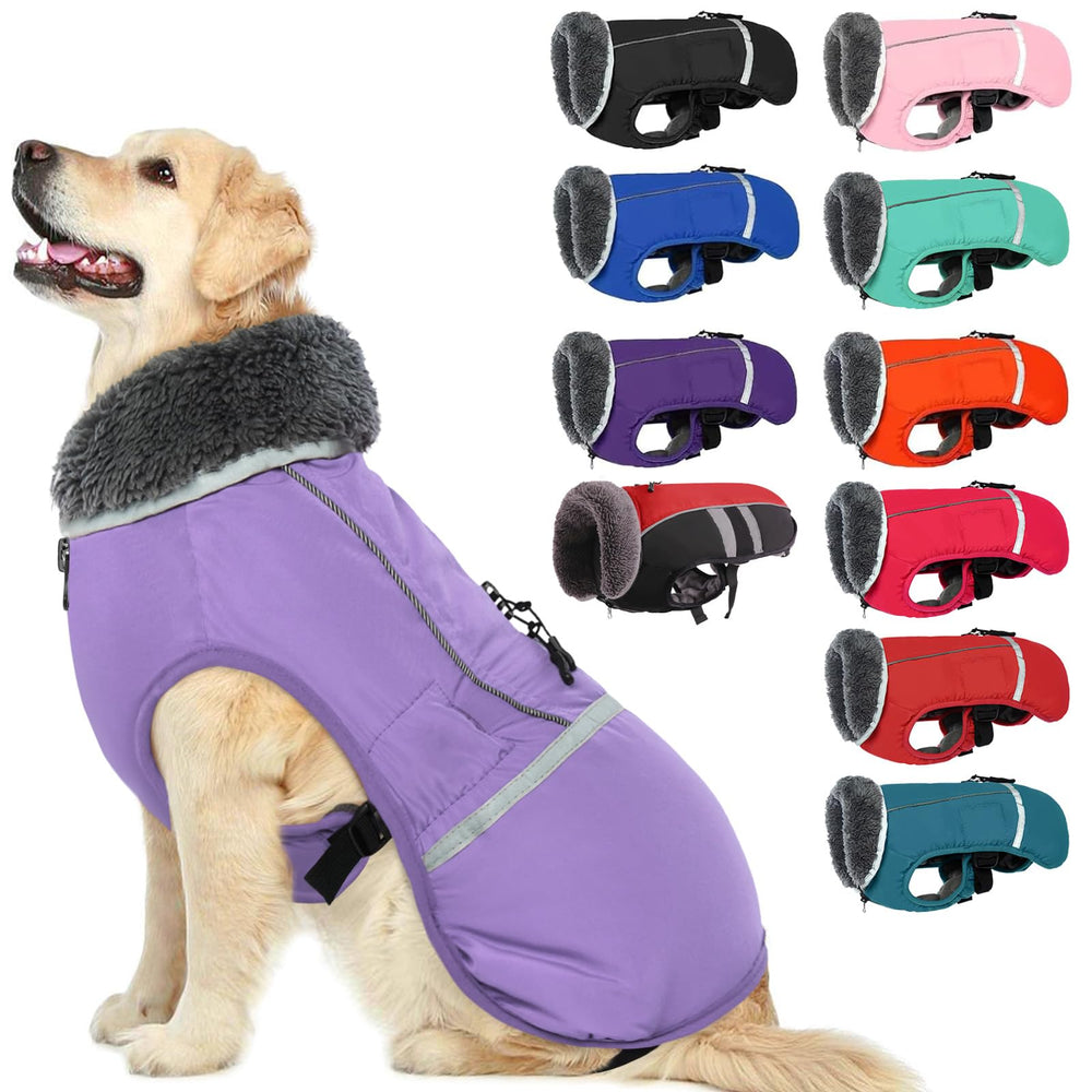 QBLEEV abrigo para perros con rayas reflectantes, mejora visibilidad nocturna.