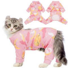 QBLEEV: pijama de cuerpo entero para gatos, cómodo y cubre todo el cuerpo.
