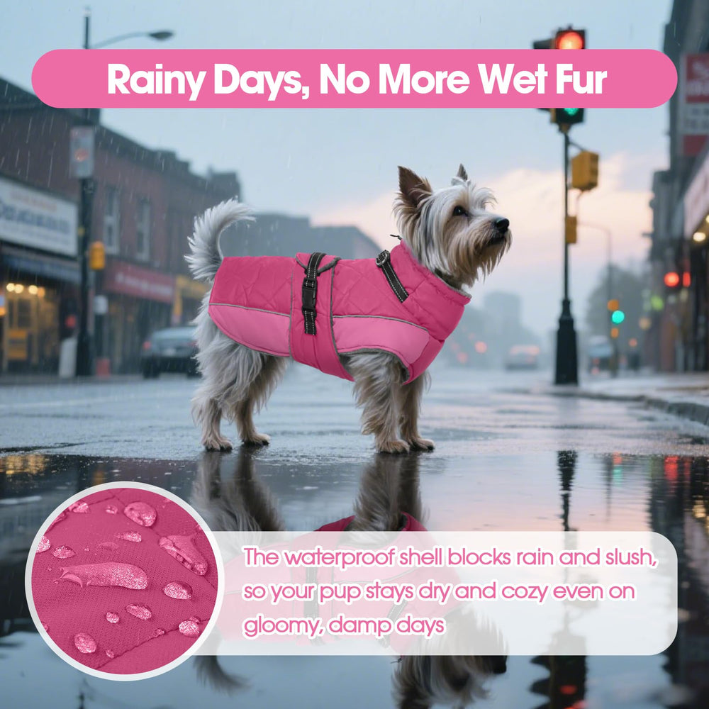 QBLEEV chaleco para perros, ajuste trasero para sujeción estable durante caminatas.