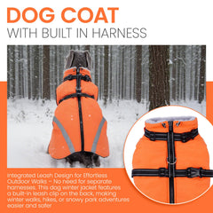 QBLEEV chaqueta impermeable naranja con elementos reflectantes para mayor visibilidad