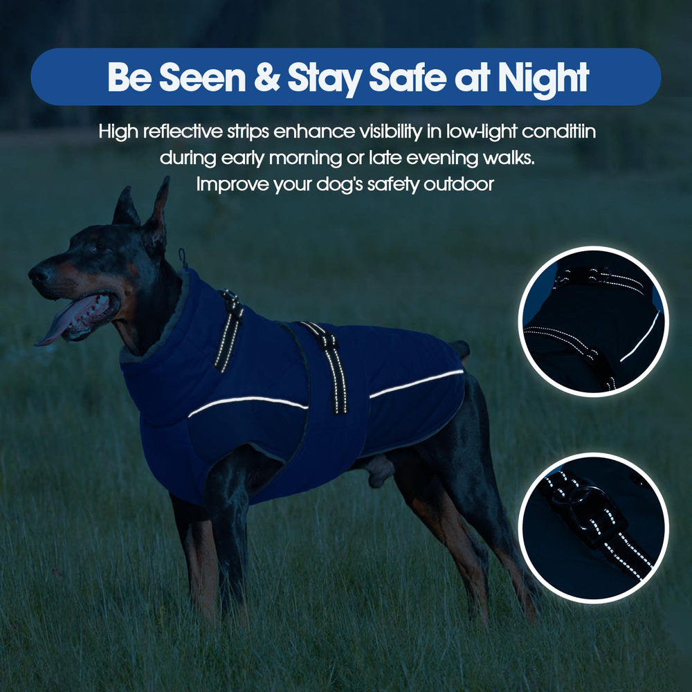 QBLEEV chaqueta para perros con orificio para correa compatible con arnés.