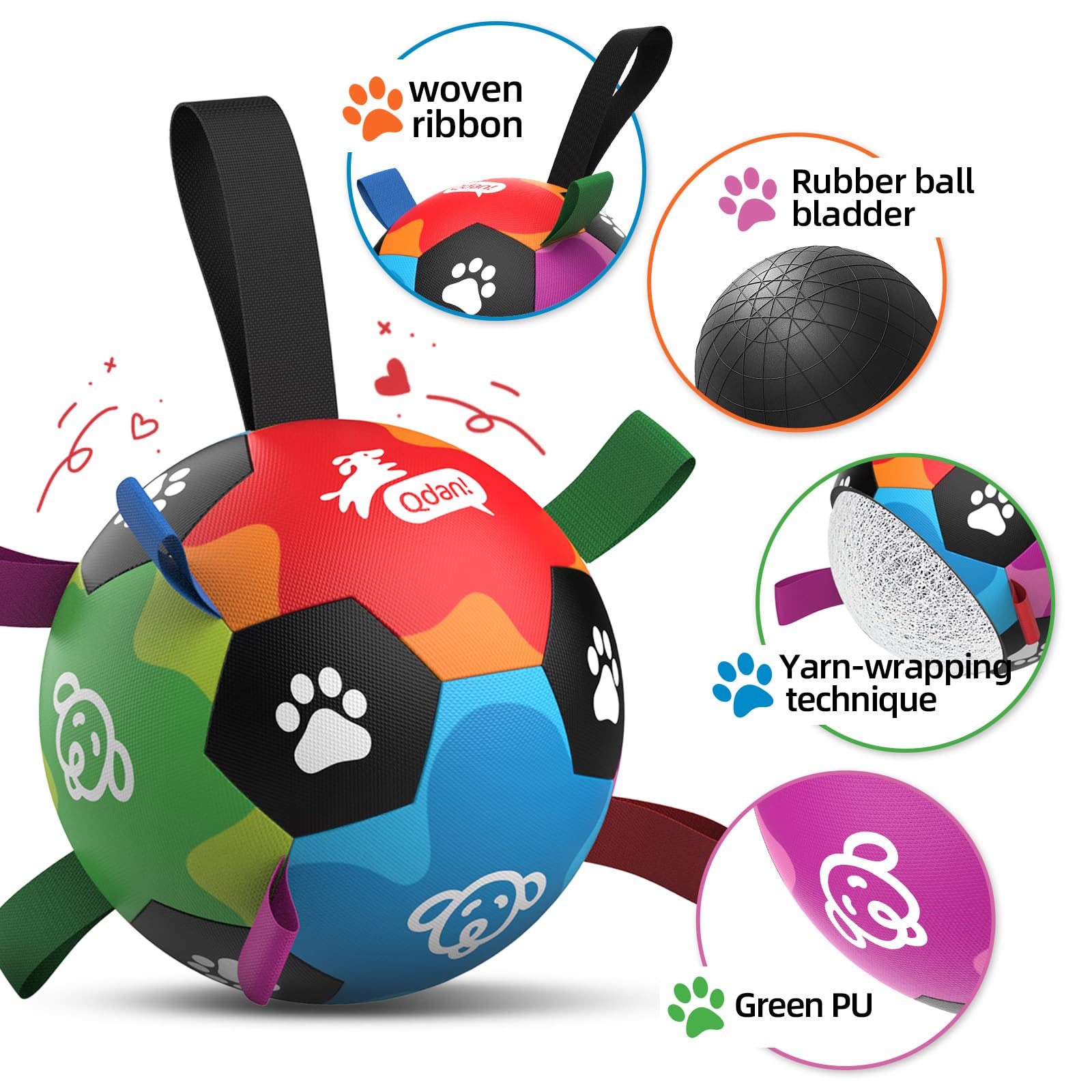 QDAN balón para perros desinflado con bomba y repuestos.